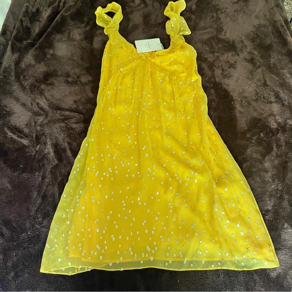 NWT Sézane Olymea Dress in Golden Yellow size 40 US 8 - Picture 3 of 9